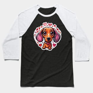 Cute Small Dog with Hearts | Puppylove | Petlover Baseball T-Shirt